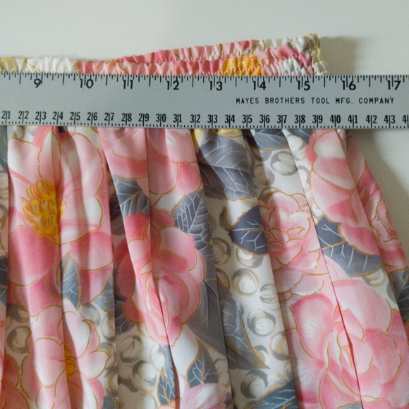 Vintage Pleated Midi Skirt 80’s 90’s Y2K Floral Pastel Size 12 Tanjay - Picture 5 of 7